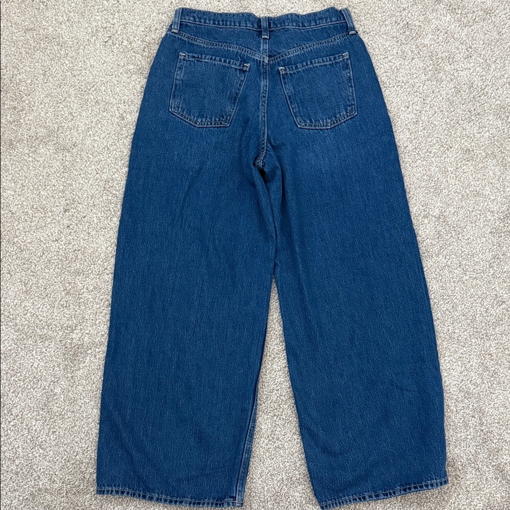 Old Navy high rise, baggy Wide Leg Blue Jeans - Picture 3 of 7